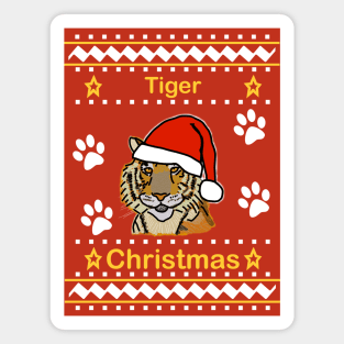 Tiger Christmas Sweater Magnet